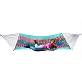 Rope Hammock With Wooden Bars, Weight Capacity of 115 kg- 120W X 200L cm