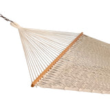 Rope Hammock With Wooden Bars, Weight Capacity of 115 kg- 120W X 200L cm