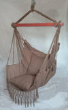 Macrame Swing Chair With Deco Fringes and Cushions