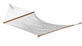 Double XL Outdoor Rope Hammock With Wooden Bars, Weight Capacity of 200 kg, 150W X 396L cm