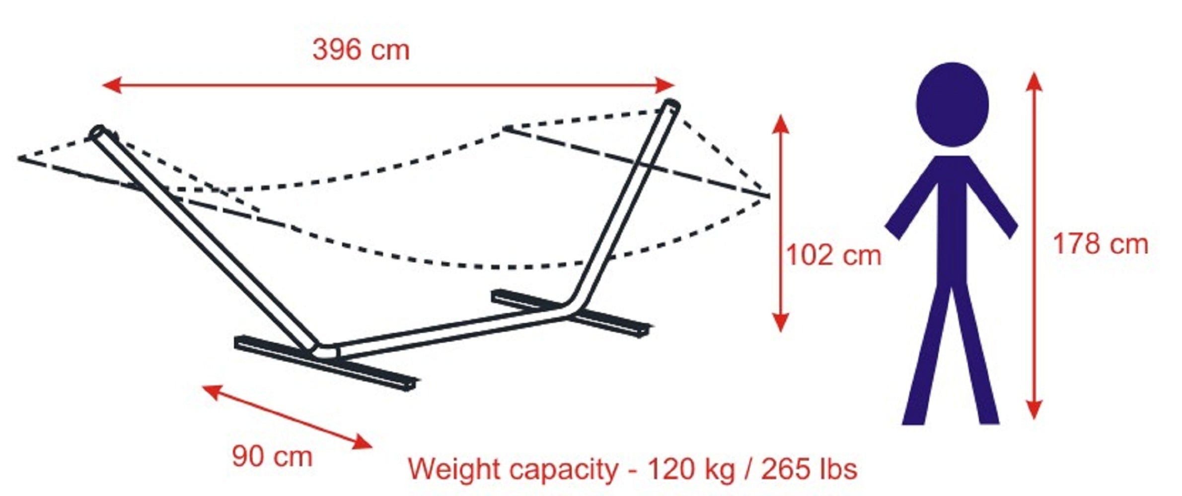 Hammocks 13 feet Long Knock Down Metal Steel Hammock Stand