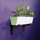 GreenUp Wall Mounted Wooden Boat Planter (Rectangle Shaped)