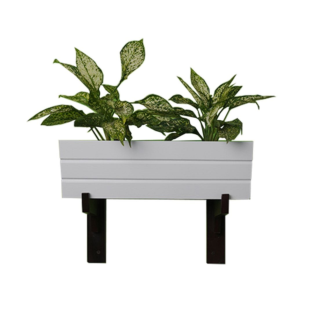 GreenUp Wall Mounted Wooden Boat Planter (Rectangle Shaped)