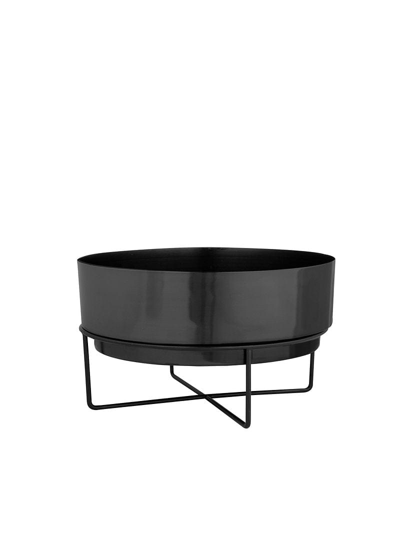 Green Girgit Metal Planter With Black Metal Stand