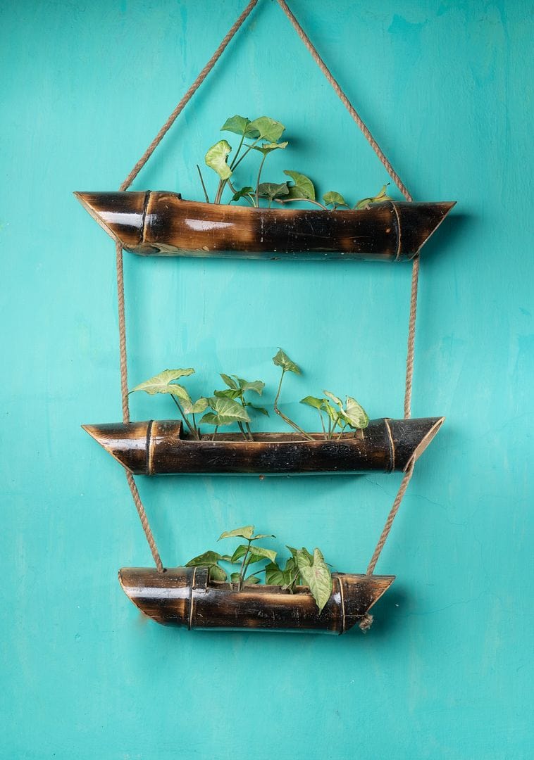 Lokabazar Three Layered Hanging Bamboo Planter (Eco)