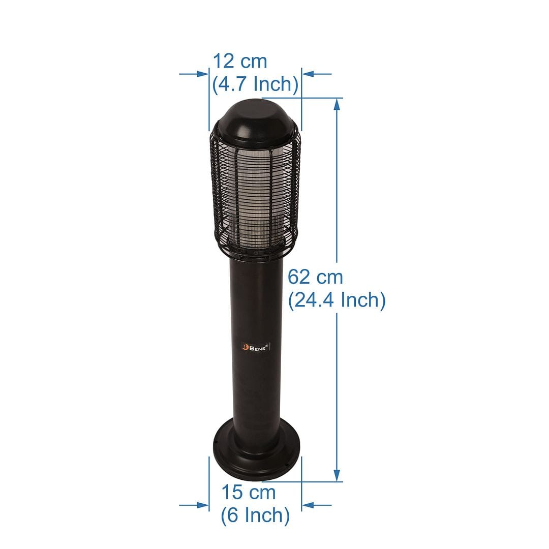 BENE Vaasa Bollard Light 62 cms (Milky, Black)