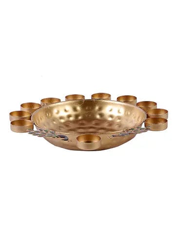 Amaya Decors Peacock Urli Tealight Holder (Set of 3)