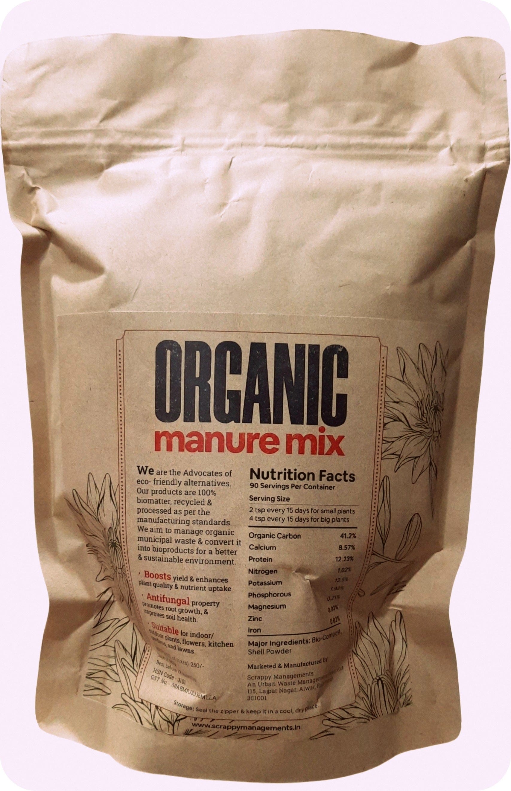 Organic Manure Mix for Indoor & Outdoor Plants (900 Gms)