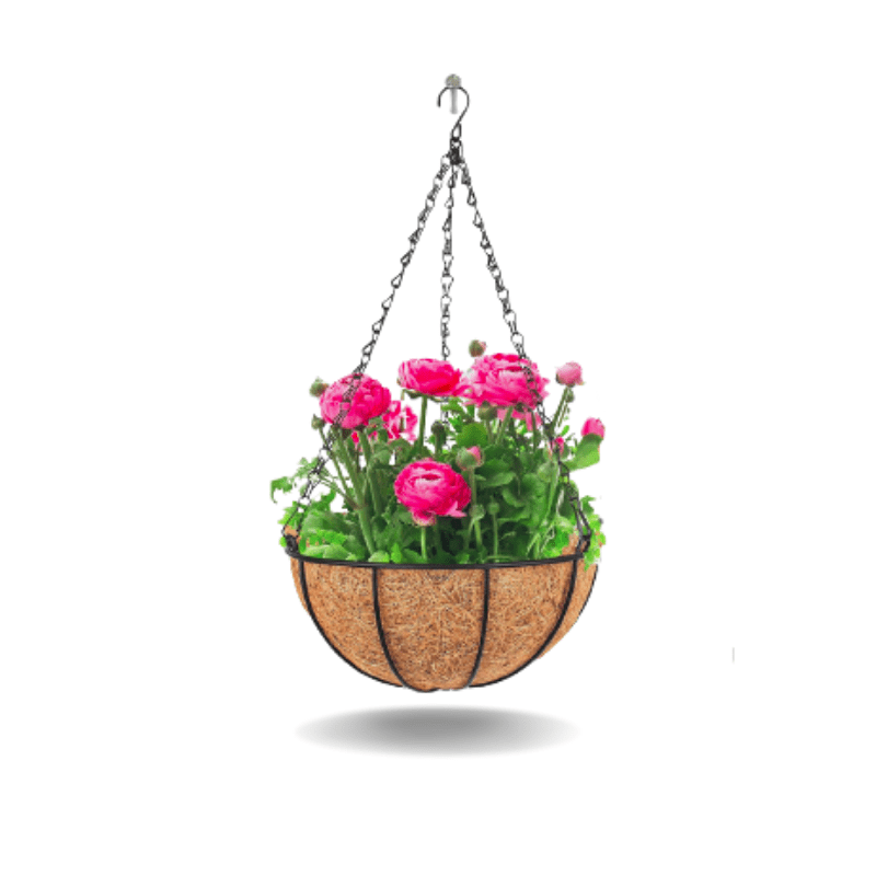 GrowRich Hanging Coir Planter (Metal Hanger)