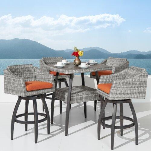 Dreamline Outdoor Bar Sets Garden Patio Bar Sets 1+4 4 Chairs And 1 Table Set Balcony Bar Table Set