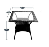 Dreamline Outdoor Coffee Table Set - 2 Chairs And Table Set (Black)