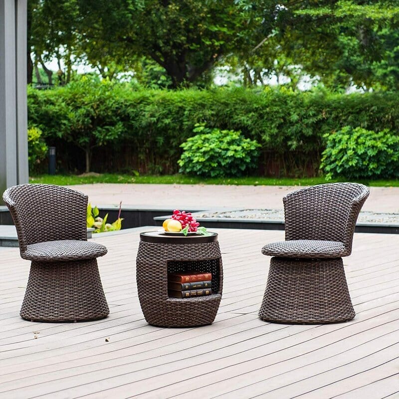 Dreamline Outdoor Garden/Balcony Patio Seating Set 1+2, 2 Chairs And 1 Table (Non-Breakable)