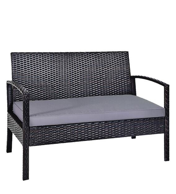 Dreamline Outdoor Garden Balcony Sofa Set (2 Seater, 2 Single Seater And 1 Center Table Set, Black)