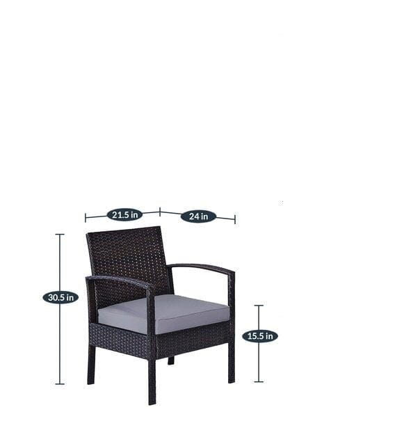 Dreamline Outdoor Garden Balcony Sofa Set (2 Seater, 2 Single Seater And 1 Center Table Set, Black)