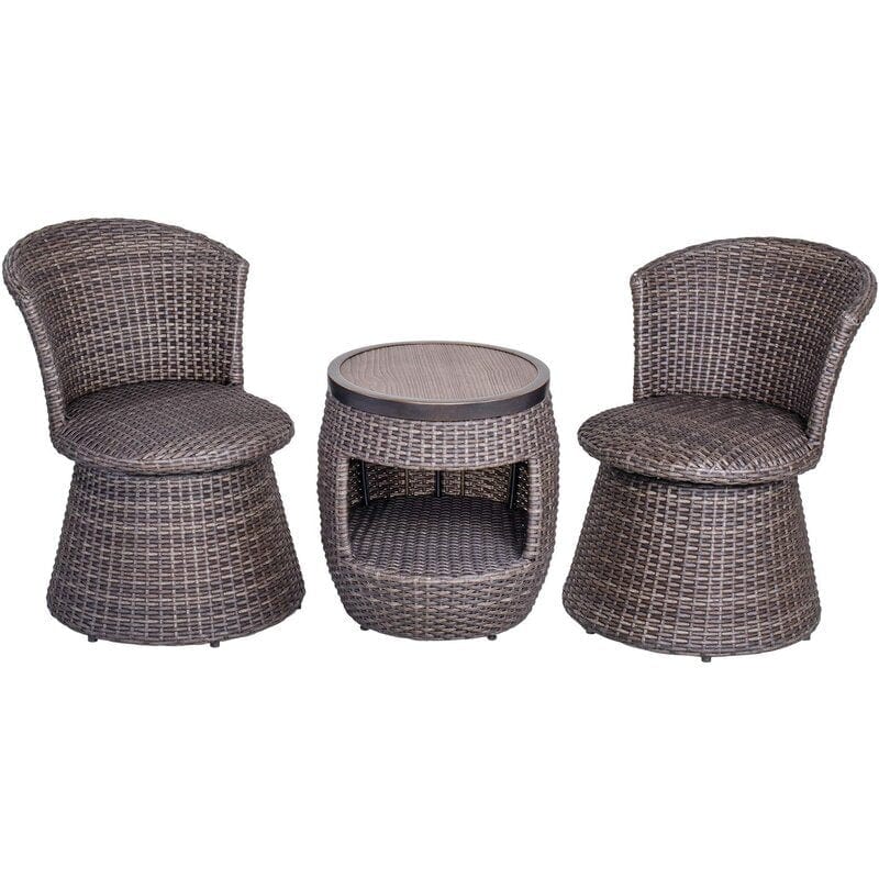 Dreamline Outdoor Garden/Balcony Patio Seating Set 1+2, 2 Chairs And 1 Table (Non-Breakable)