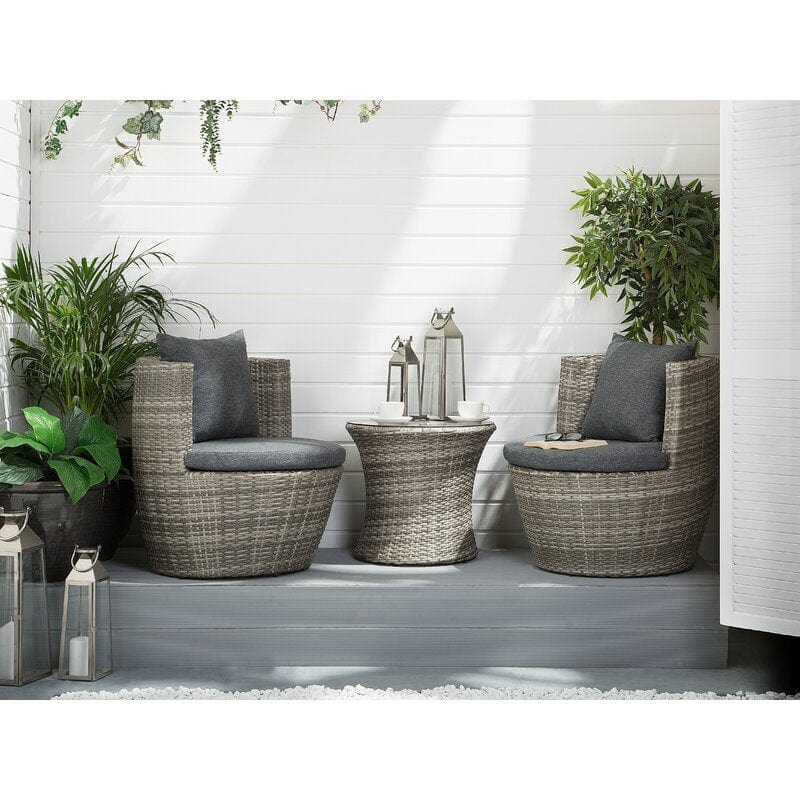 Dreamline Outdoor Garden/Balcony Patio Seating Set 1+2, 2 Chairs And 1 Table (Easy To Handle)