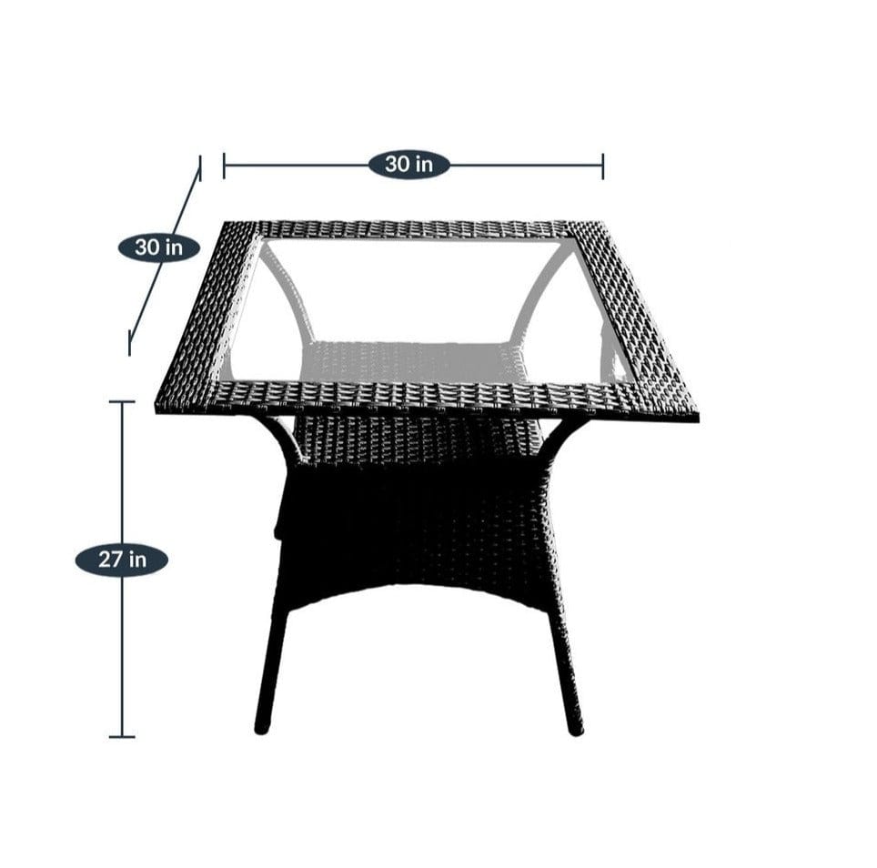 Dreamline Outdoor Furniture Garden Patio Coffee Table Set(1+4), 4 Chairs And Table Set (Black)