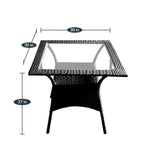 Dreamline Outdoor Furniture Garden Patio Coffee Table Set(1+4), 4 Chairs And Table Set (Black)