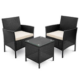 Dreamline Outdoor Garden/Balcony Patio Seating Set 1+2, 2 Chairs And 1 Table (Easy To Handle, Black)