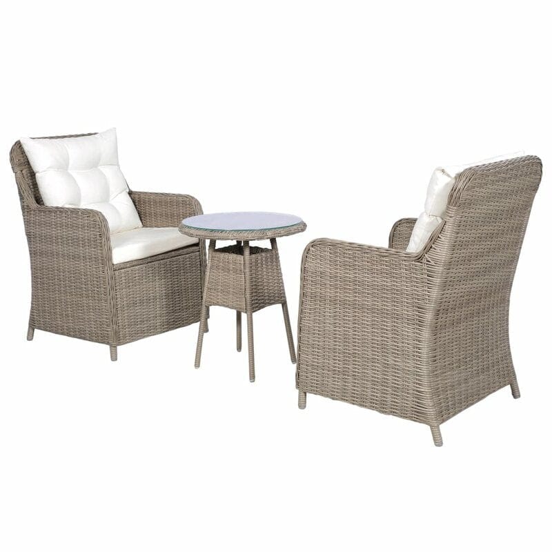 Dreamline Outdoor Garden/Balcony Patio Seating Set 1+2, 2 Chairs And 1 Table (Eco-Friendly)