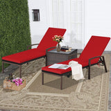 Dreamline Outdoor Furniture Poolside Lounger With Cushion (Red, Set of 2)