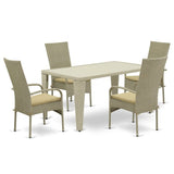 Dreamline Outdoor Garden Patio Dining Set 4 Chairs And 1 Table Set