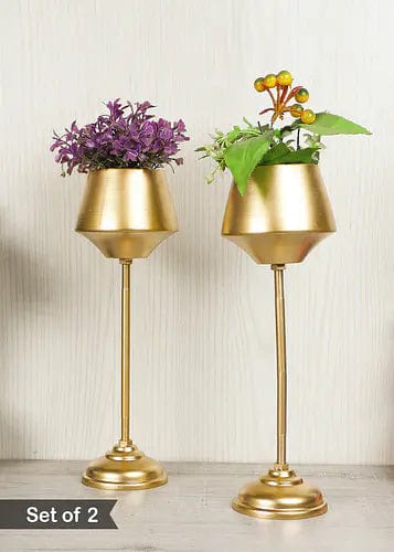 Amaya Decors Planter with Stand (Wine Shape) - Set of 2