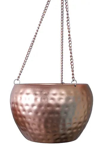 Amaya Decors Hanging Copper Hammered Planter (Set of 3)