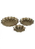 Amaya Decors Set of 3 Metal Lotus Urli