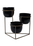 Amaya Decors Triangle Stand Planter (Gold & Black)