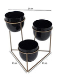 Amaya Decors Triangle Stand Planter (Gold & Black)