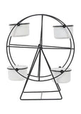 Amaya Decors Revolving Wheel Planter Stand (Black & White)