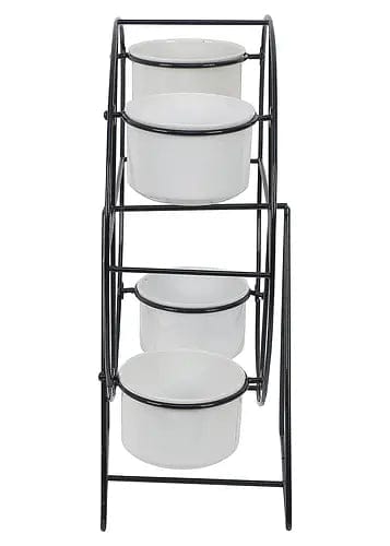 Amaya Decors Revolving Wheel Planter Stand (Black & White)