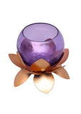 Amaya Decors Lotus Shaped GlassTealight Holders (Set of 2)