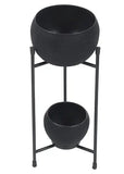 Amaya Decors Black Apple Planter, Double Layered (Set of 2)