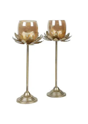 Amaya Decors Hammered Flower Detachable Tealight Holder (Set of 2)