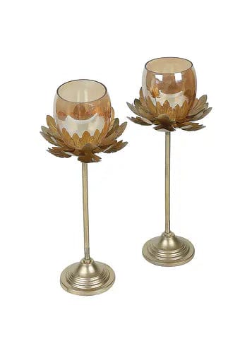 Amaya Decors Hammered Flower Detachable Tealight Holder (Set of 2)