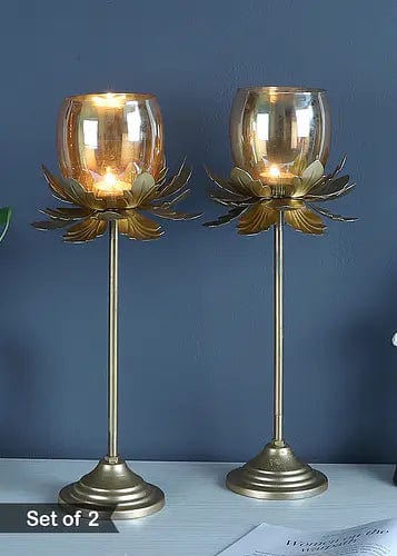 Amaya Decors Hammered Flower Detachable Tealight Holder (Set of 2)