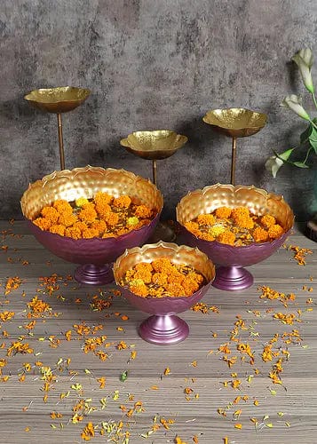 Amaya Decors Bowl Shape Taj Urli with Detachable Tealight Holder (Set of 6)