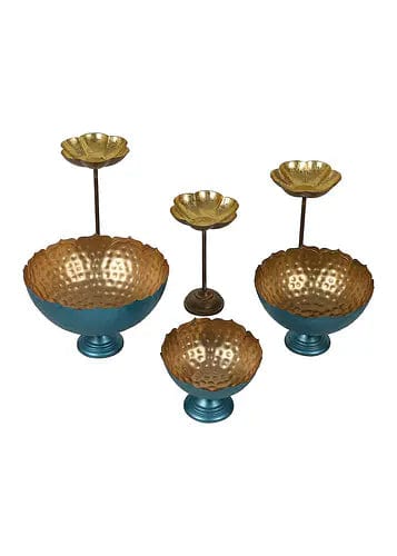 Amaya Decors Bowl Shape Taj Urli with Detachable Tealight Holder (Set of 6)