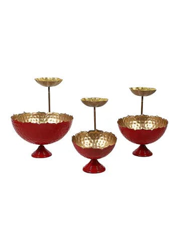 Amaya Decors Bowl Shape Taj Urli with Detachable Tealight Holder (Set of 6)