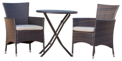 Dreamline Outdoor Garden/Balcony Patio Seating Set 1+2, 2 Chairs And 1 Round Table (Easy To Handle, Brown)